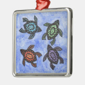 Kleurrijke Abstracte schildpadden Metalen Ornament (Links)