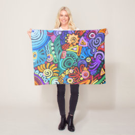 Kleurrijke Abstracte Schootdeken Fleece Deken