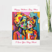 Kleurrijke Abstracte sentimentele Moederdag Kaart (Voorkant)