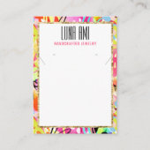 Kleurrijke Abstracte sieraden Ketting oorbel houde Visitekaartje (Voorkant)