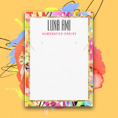 Kleurrijke Abstracte sieraden Ketting oorbel houde Visitekaartje