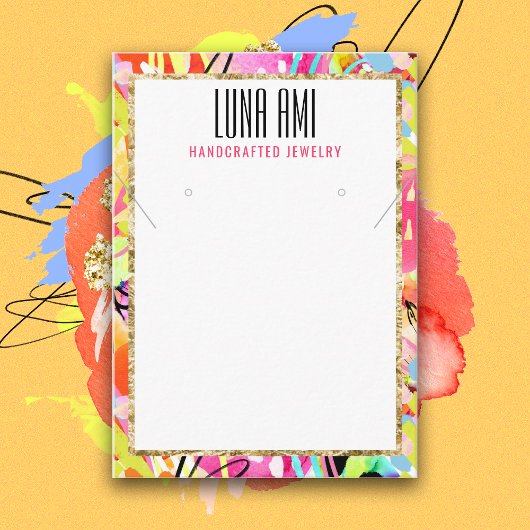 Kleurrijke Abstracte sieraden Ketting oorbel houde Visitekaartje