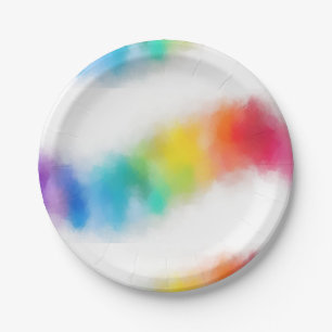 Kleurrijke Abstracte Sjabloon Moderne regenboogkle Papieren Bordje