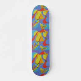 Kleurrijke Abstracte Skateboard Deck Kunst