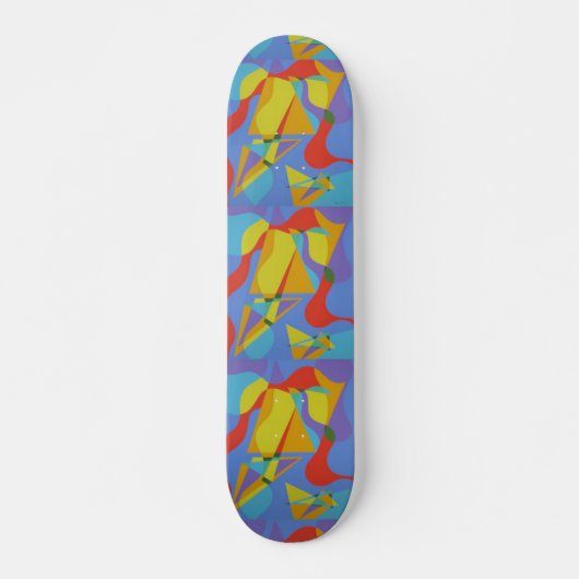 Kleurrijke Abstracte Skateboard Deck Kunst (Voorkant)