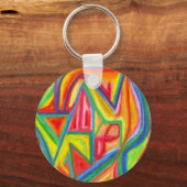 Kleurrijke Abstracte Sleutelhanger (Voorkant)