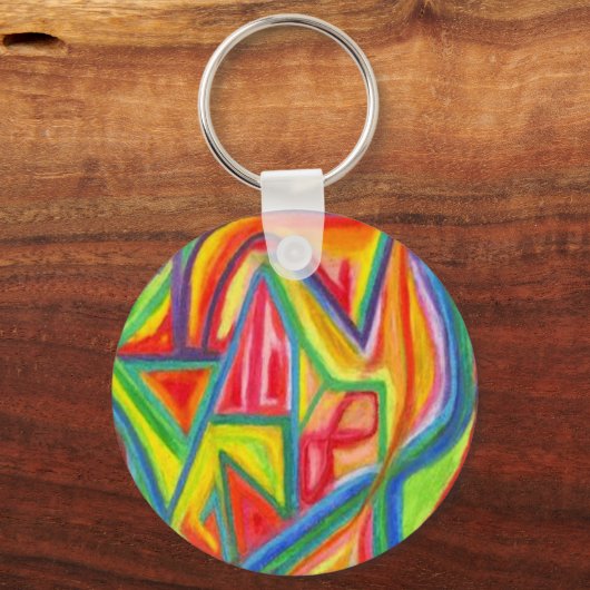 Kleurrijke Abstracte Sleutelhanger (Voorkant)