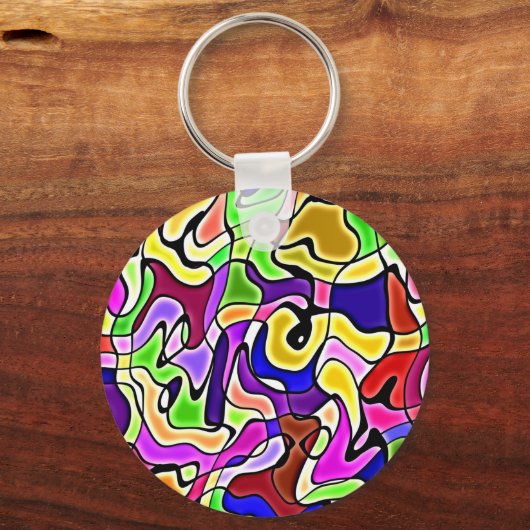 kleurrijke abstracte Sleutelhanger (Voorkant)
