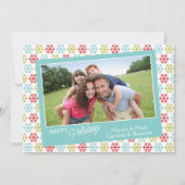 Kleurrijke Abstracte Snowflakes Prettige feestdage Feestdagenkaart (Voorkant)