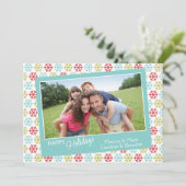 Kleurrijke Abstracte Snowflakes Prettige feestdage Feestdagenkaart (Staand voorkant)