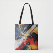Kleurrijke Abstracte Spatverf Kunst Tas (Voorkant)