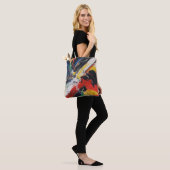Kleurrijke Abstracte Spatverf Kunst Tas (Op model)