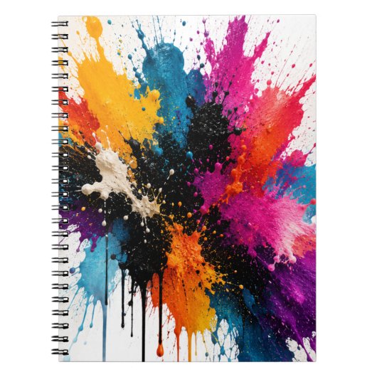 Kleurrijke Abstracte Spiraal Notebook Notitieboek (Voorkant)