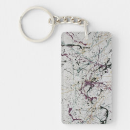 Kleurrijke Abstracte Splatter Painting Sleutelhang Sleutelhanger