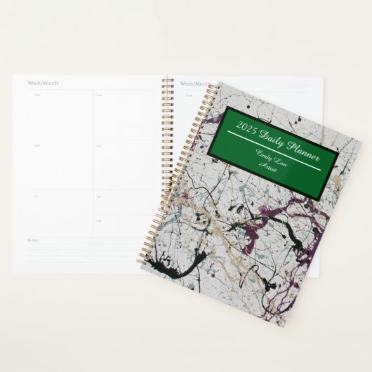 Kleurrijke Abstracte Splatter Schilderij Dagelijks Planner (Display)