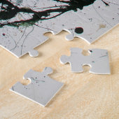 Kleurrijke Abstracte Splatter Schilderij Jigsaw Pu Legpuzzel (Zijkant)