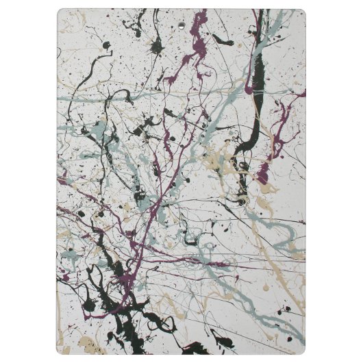 Kleurrijke Abstracte Splatter Schilderij Klembord (Achterkant)