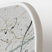 Kleurrijke Abstracte Splatter Schilderij Pickleball Paddle (Links Detail)