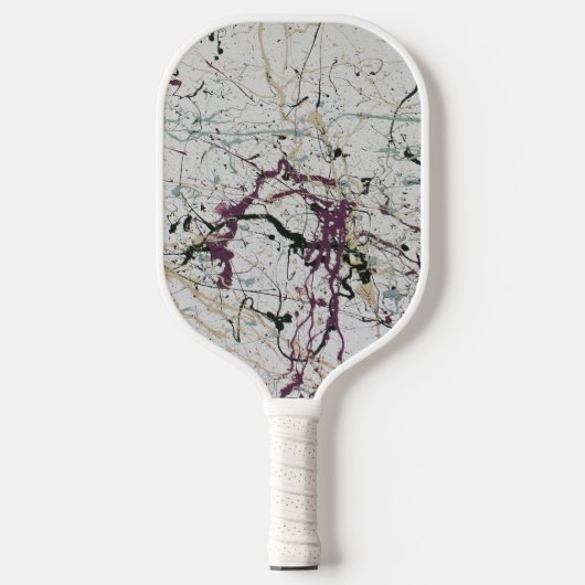 Kleurrijke Abstracte Splatter Schilderij Pickleball Paddle (Voorkant)