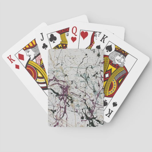 Kleurrijke Abstracte Splatter Schilderij Speelkaar Pokerkaarten (Achterkant)