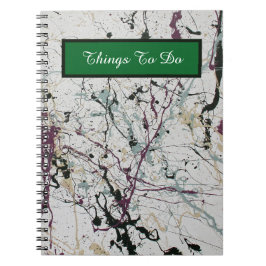 Kleurrijke Abstracte Splatter Schilderij Spiraal Notitieboek