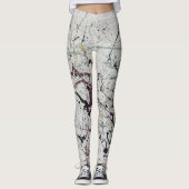 Kleurrijke Abstracte Splatter Schilderij Vrouwen Leggings (Voorkant)