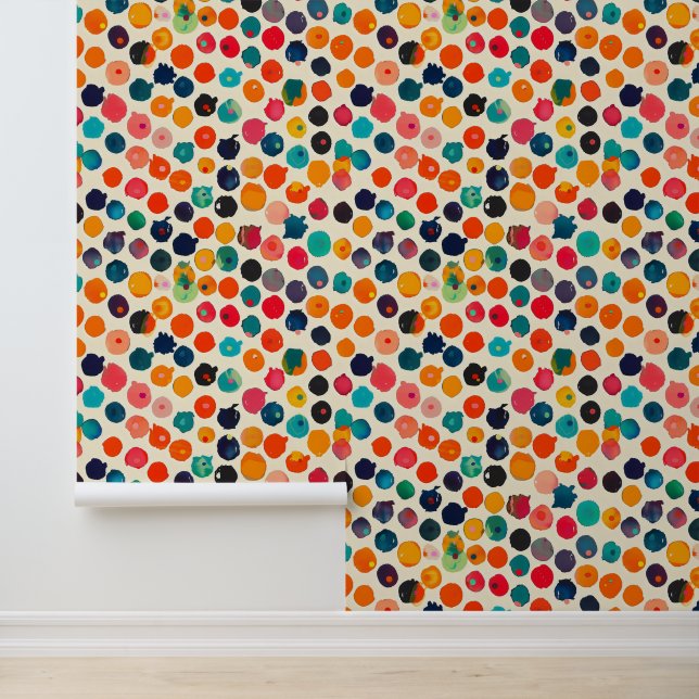 Kleurrijke Abstracte Spletters Behang (Applicatie)