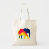 Kleurrijke Abstracte Spray Paint Elephant Silhouet Tote Bag (Voorkant)