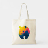 Kleurrijke Abstracte Spray Paint Panda Silhouet Tote Bag (Achterkant)