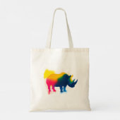 Kleurrijke Abstracte Spray Paint Rhino Silhouette Tote Bag (Achterkant)