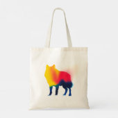 Kleurrijke Abstracte Spray Paint Wolf Silhouette Tote Bag (Achterkant)