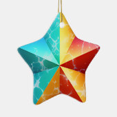 Kleurrijke Abstracte Star Modern Art Keramisch Ornament (Rechts)