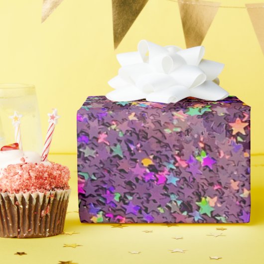 Kleurrijke Abstracte Starry Glitter Cadeaupapier (Verjaardagsfeest)
