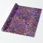 Kleurrijke Abstracte Starry Glitter Cadeaupapier (Uitgerold)
