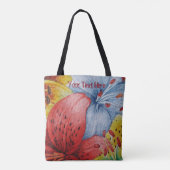 Kleurrijke abstracte stijl bloem moderne bloemen tote bag (Achterkant)