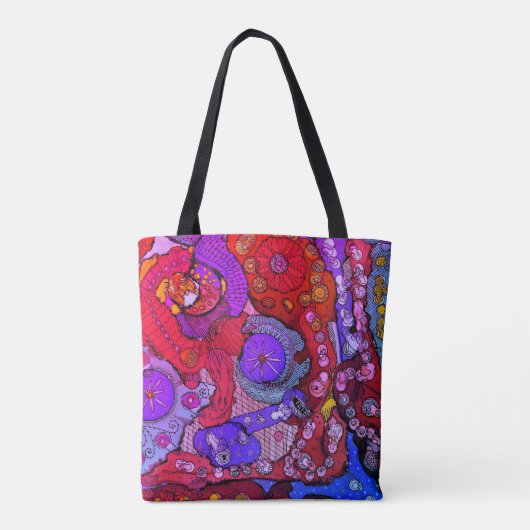 Kleurrijke Abstracte stijlvolle en trendy Canvas t Tote Bag (Achterkant)