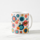 Kleurrijke Abstracte Stippen Koffiemok (Voorkant rechts)