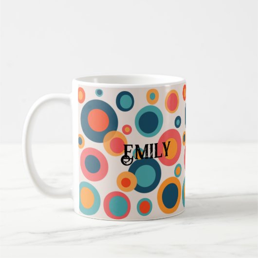 Kleurrijke Abstracte Stippen Koffiemok (Links)