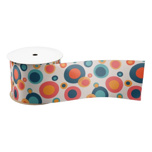 Kleurrijke Abstracte Stippen Satijnen Lint (Spoel)