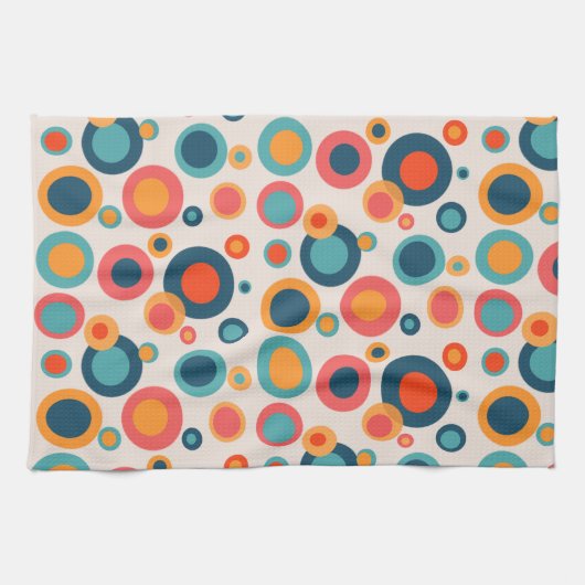 Kleurrijke Abstracte Stippen Theedoek (Horizontaal)