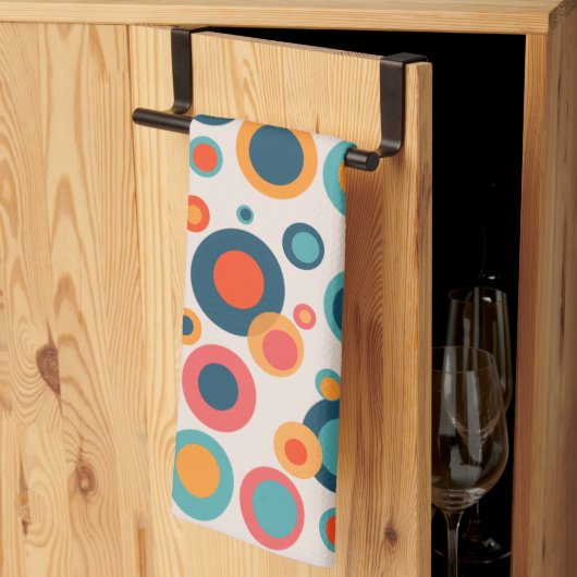 Kleurrijke Abstracte Stippen Theedoek (Derde Gevouwen)