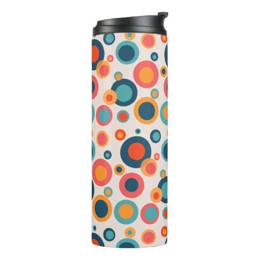 Kleurrijke Abstracte Stippen Thermosbeker (Gedraaid links)