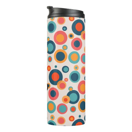 Kleurrijke Abstracte Stippen Thermosbeker (Geroteerd rechts)