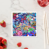 Kleurrijke abstracte straatstijl feest  servetten (Insitu)