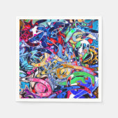 Kleurrijke abstracte straatstijl feest  servetten (Voorkant)