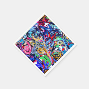 Kleurrijke abstracte straatstijl feest  servetten