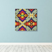Kleurrijke Abstracte Strepen Canvas Afdruk (Insitu (Houten vloer))
