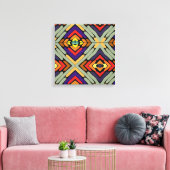 Kleurrijke Abstracte Strepen Canvas Afdruk (Insitu (Woonkamer))