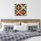 Kleurrijke Abstracte Strepen Canvas Afdruk (Insitu (Slaapkamer))