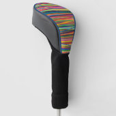 Kleurrijke abstracte strepen ontwerpen het gezicht golfheadcover (Schuin)